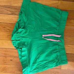 Crewcuts ruffle shorts, green  with pink drawstring, size XL
